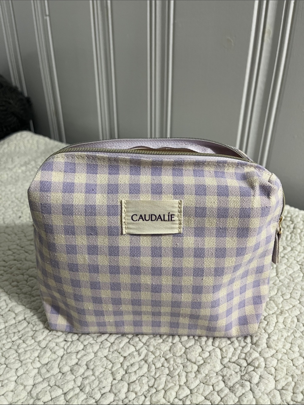 Caudalie Lavender and Cream Cosmetic Bag